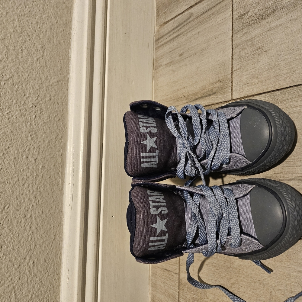 Converse Gray High-Top Sneakers with Padded Ankle Collar